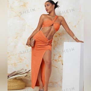 Orange skirt set